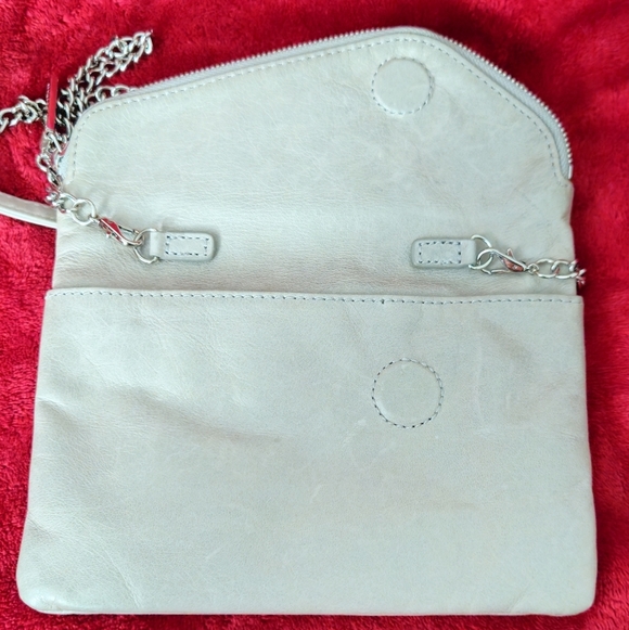 HOBO Daria Light Gray Convertible Crossbody/Clutch Bag with Chain Strap - Picture 3 of 11